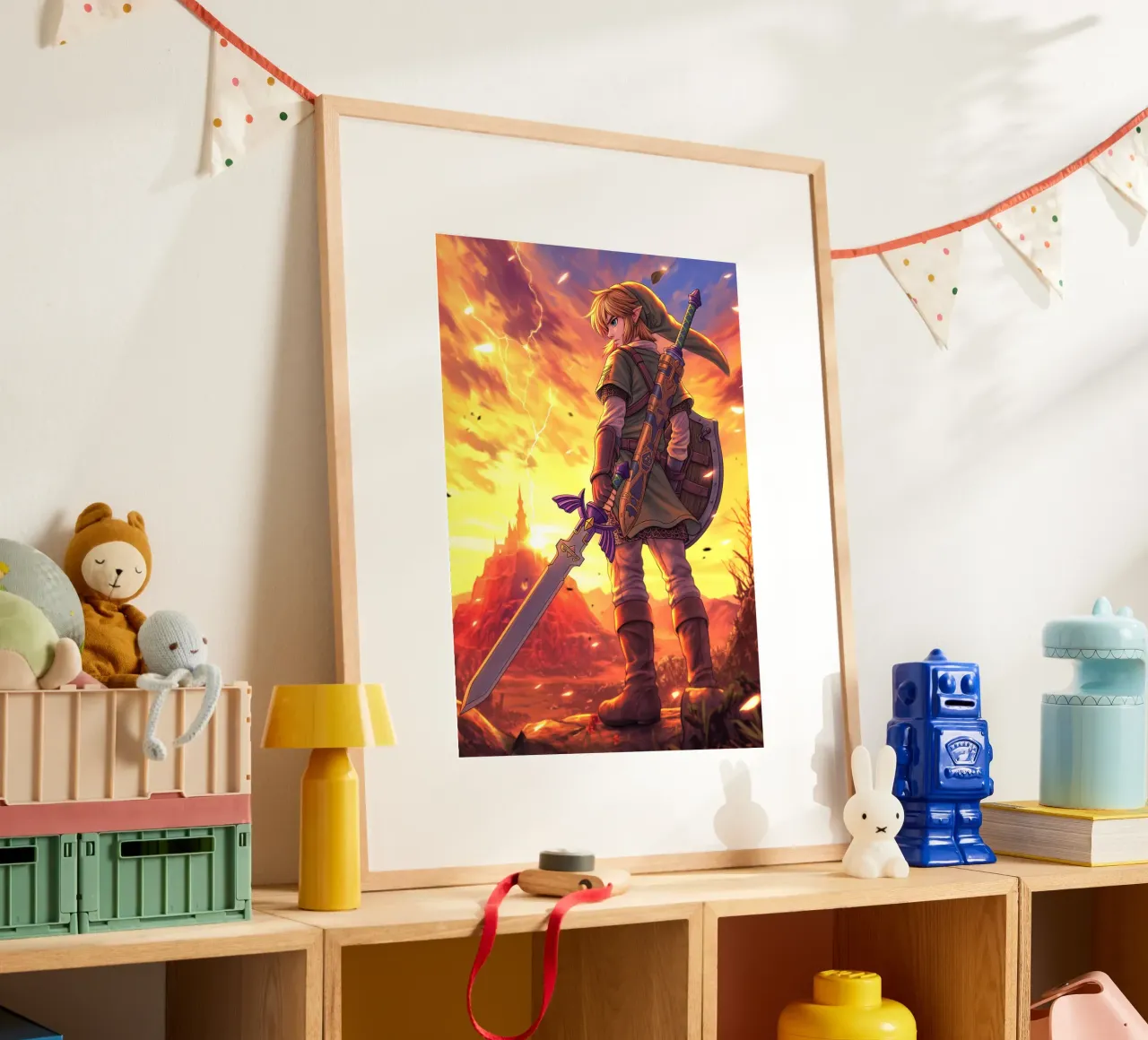 Link from The Legend of Zelda poster con telaio in alluminio da Stellar Creative