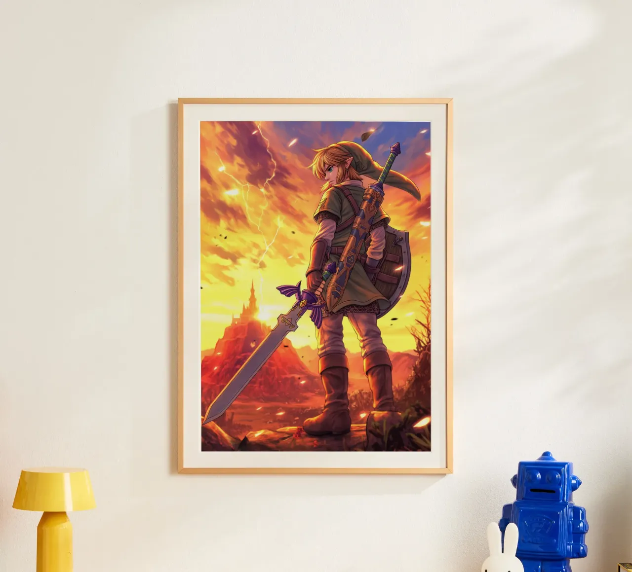 Link from The Legend of Zelda poster con telaio in alluminio da Stellar Creative