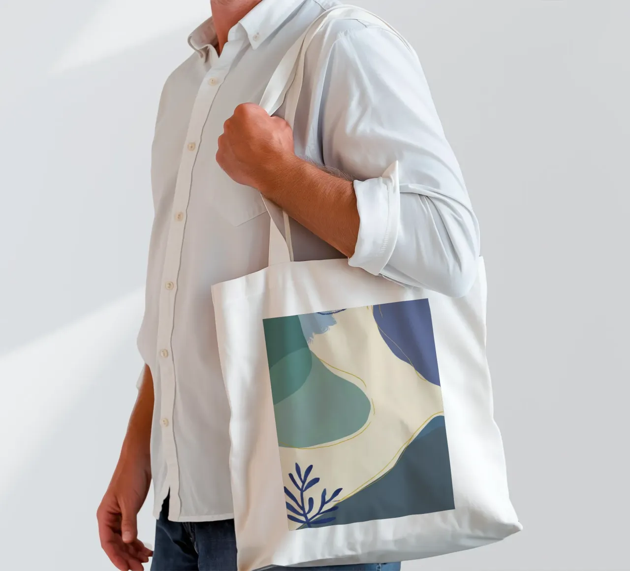Forme serene e fluide borsa in juta da Sun Riser