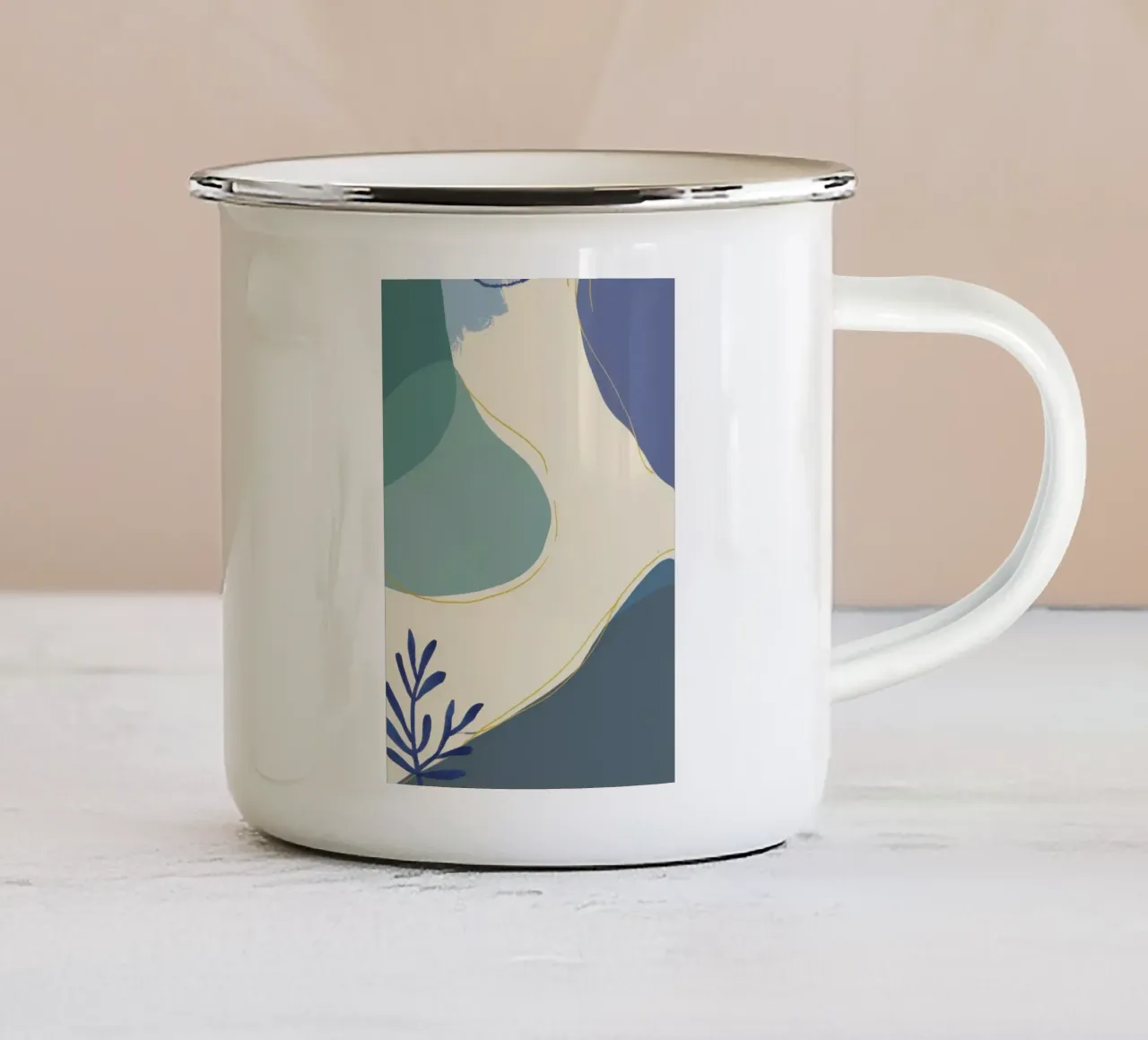 Forme serene e fluide tazza in smalto da Sun Riser