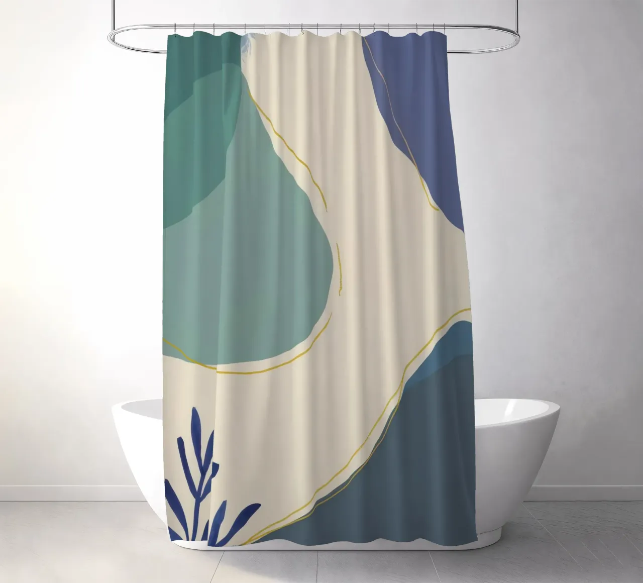 Forme serene e fluide tenda da doccia da Sun Riser