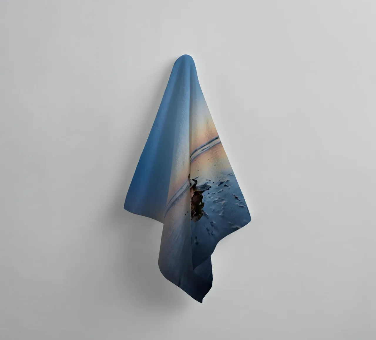 Mummy sea turtle on the beach on her way into the sea towel by DiveDuke