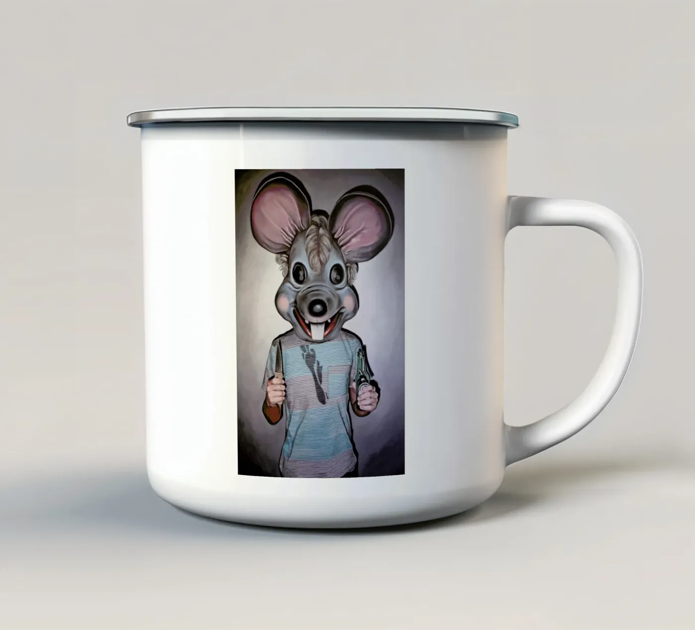 Présentation enamel mug by Jérôme Romain
