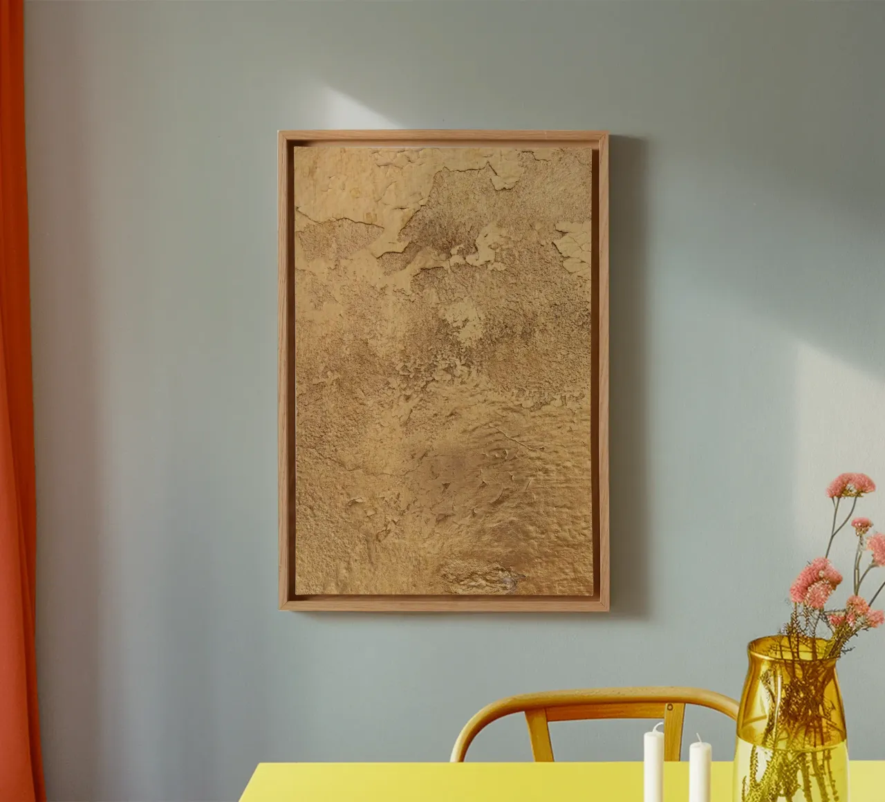 Parete d'oro tela con Cornice a cassetta da susea