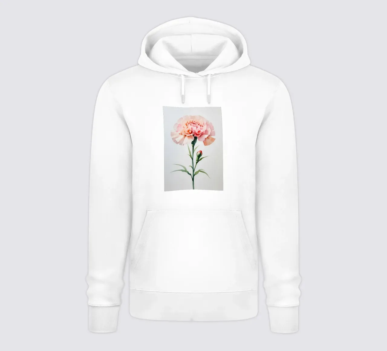 Garofano rosa Pittura ad acquerello felpa con cappuccio da Bloom And Brush