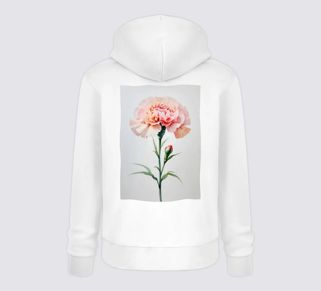 Garofano rosa Pittura ad acquerello felpa con cappuccio da Bloom And Brush