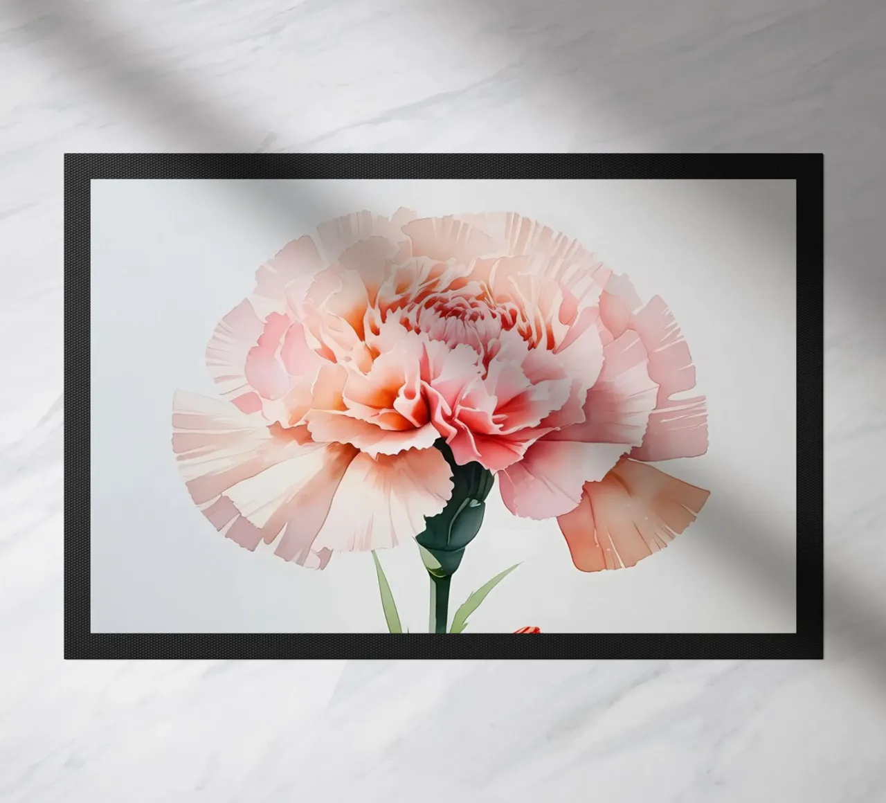 Garofano rosa Pittura ad acquerello zerbino da Bloom And Brush