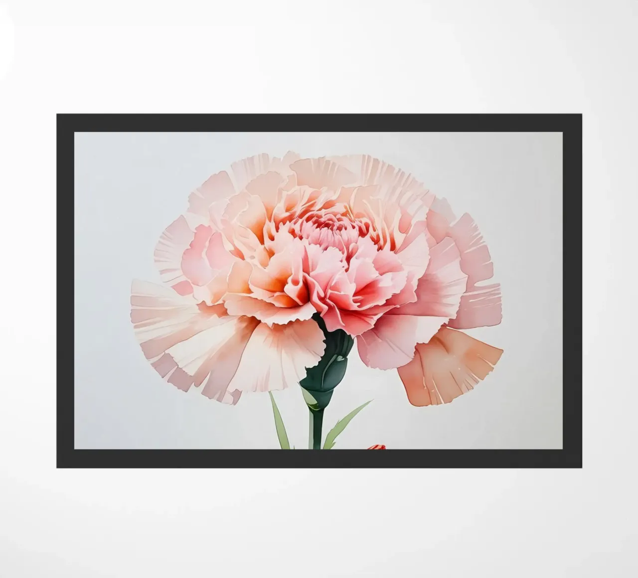 Garofano rosa Pittura ad acquerello zerbino da Bloom And Brush