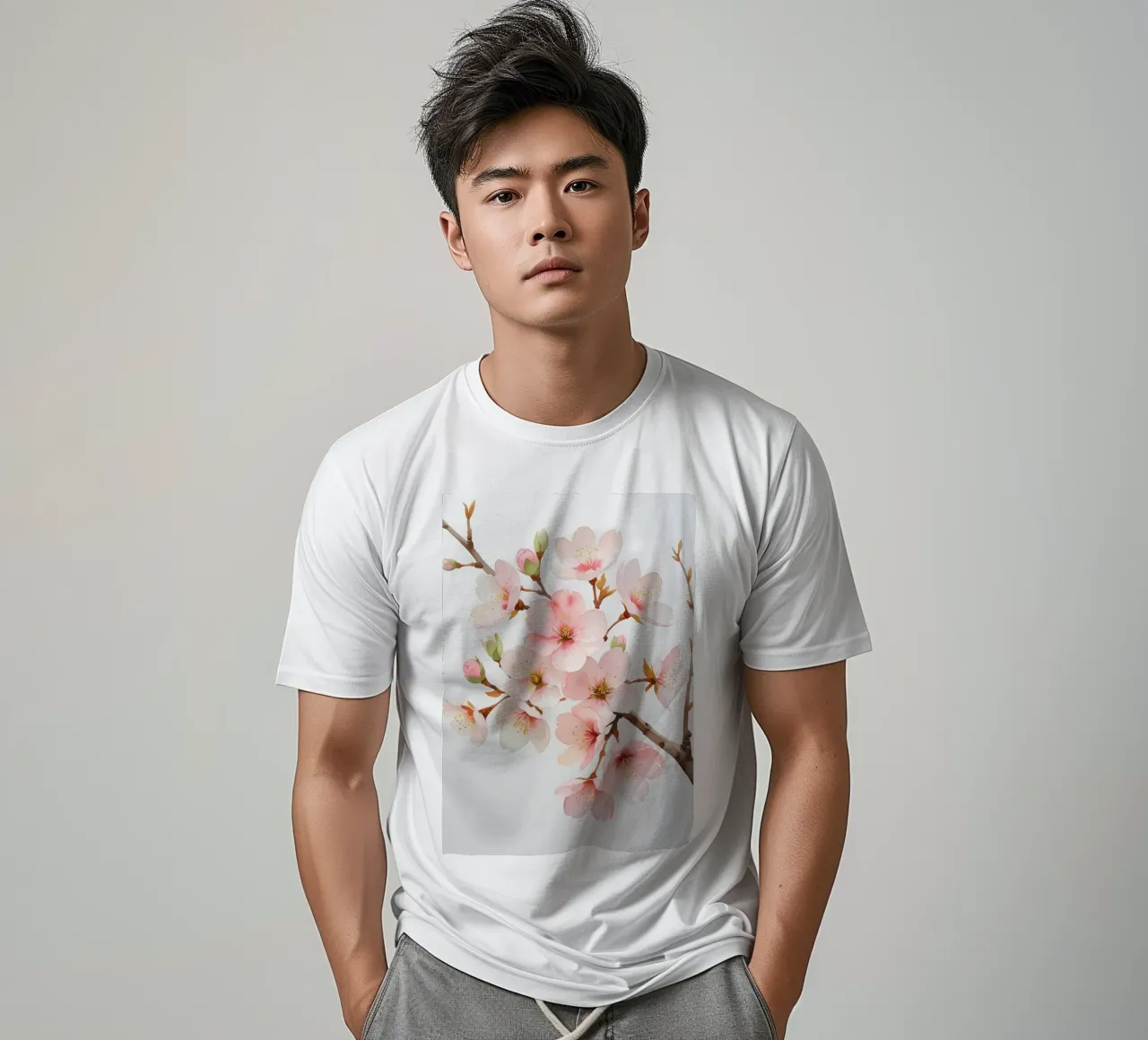 Acquerello sui fiori di ciliegio t-shirt da Bloom And Brush