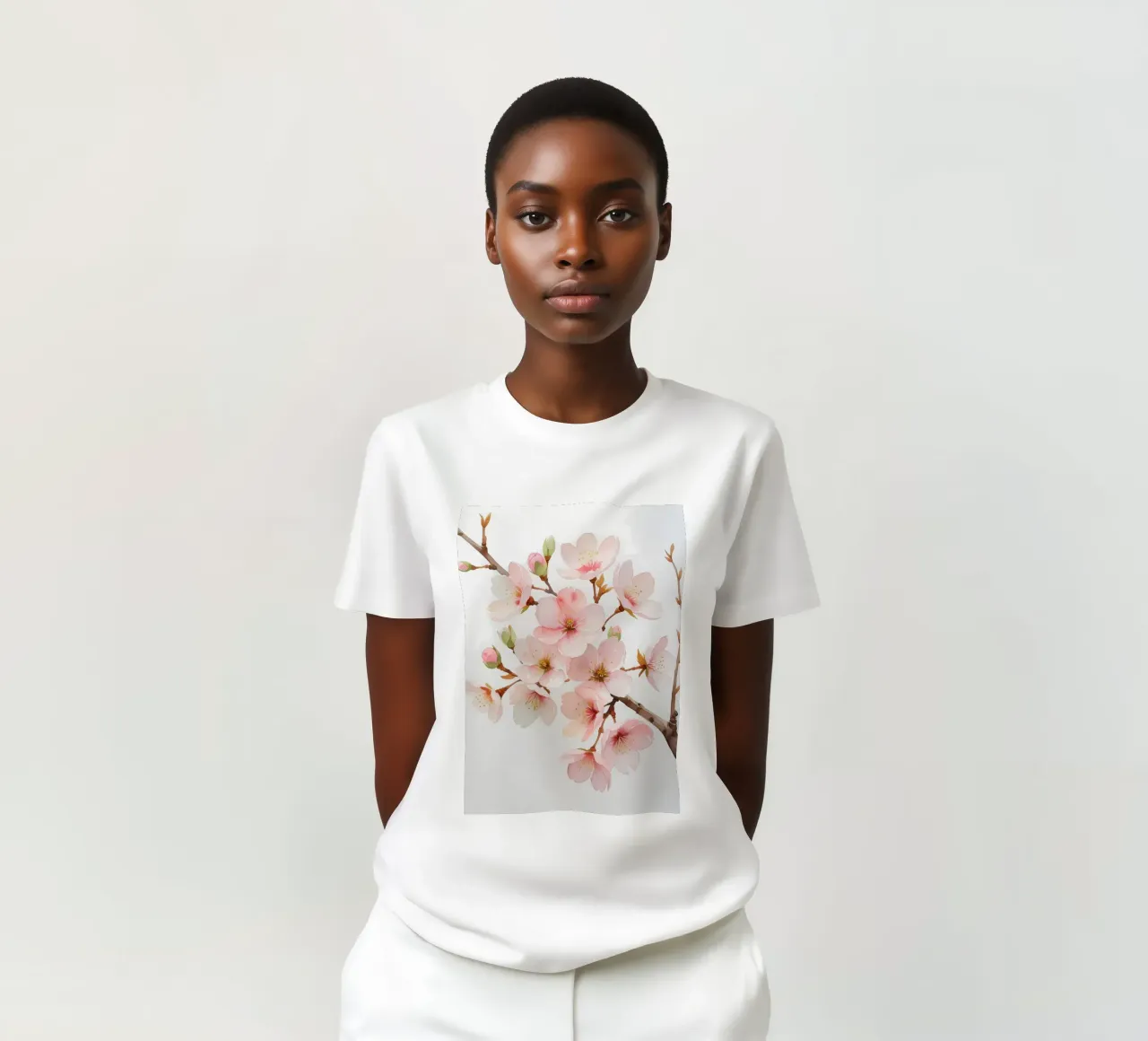 Acquerello sui fiori di ciliegio t-shirt da Bloom And Brush
