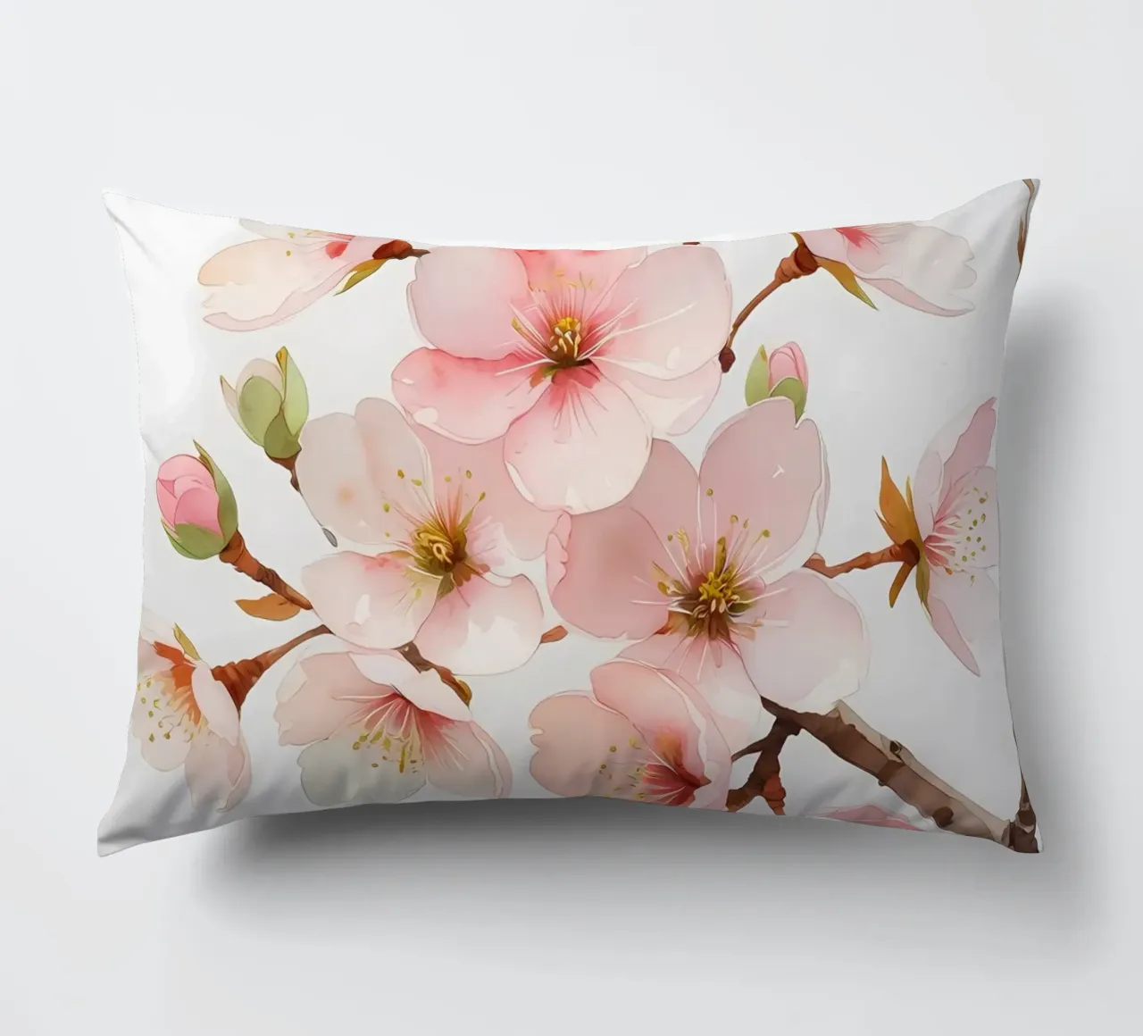 Acquerello sui fiori di ciliegio cuscino da Bloom And Brush