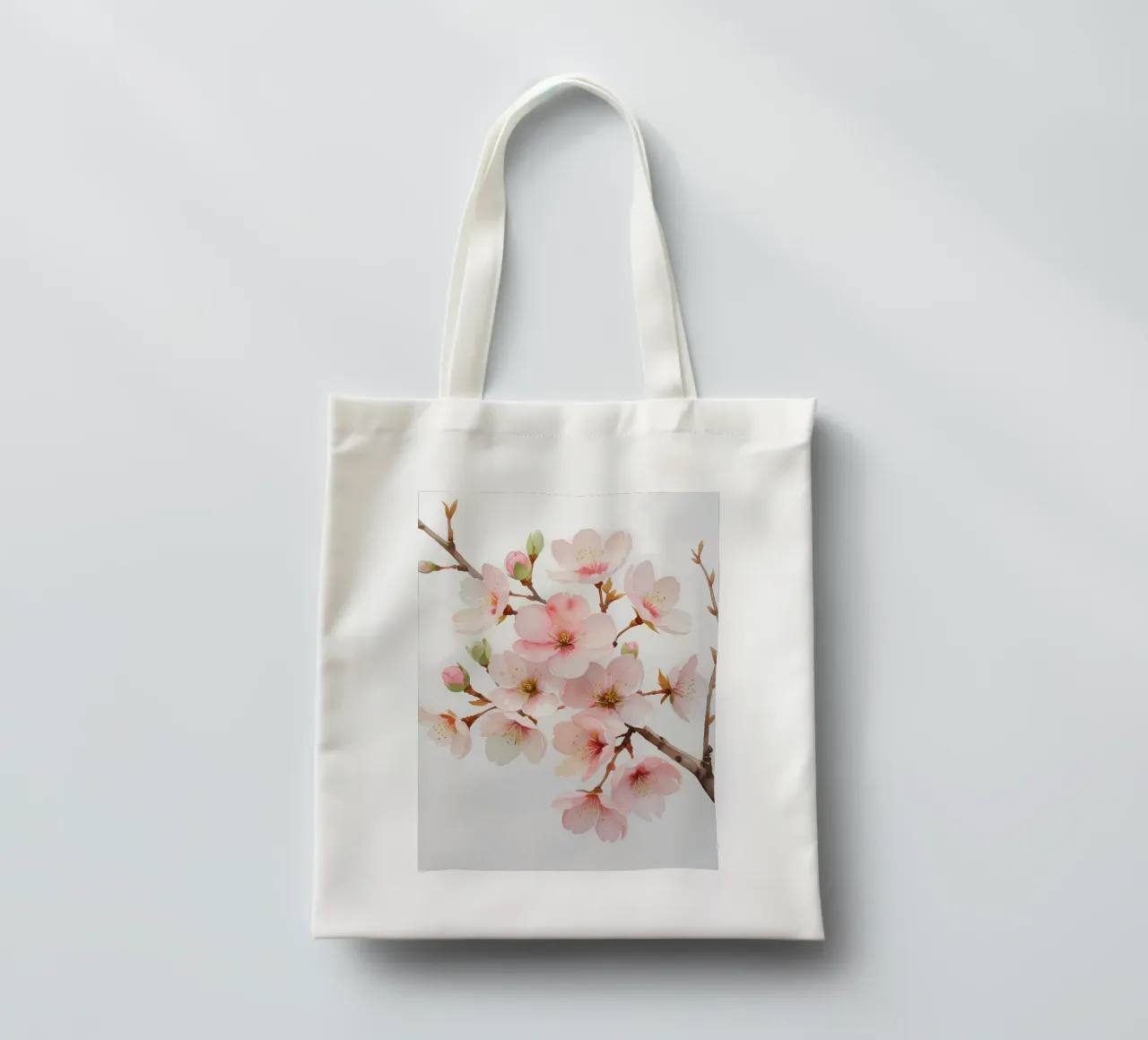 Acquerello sui fiori di ciliegio borsa in juta da Bloom And Brush
