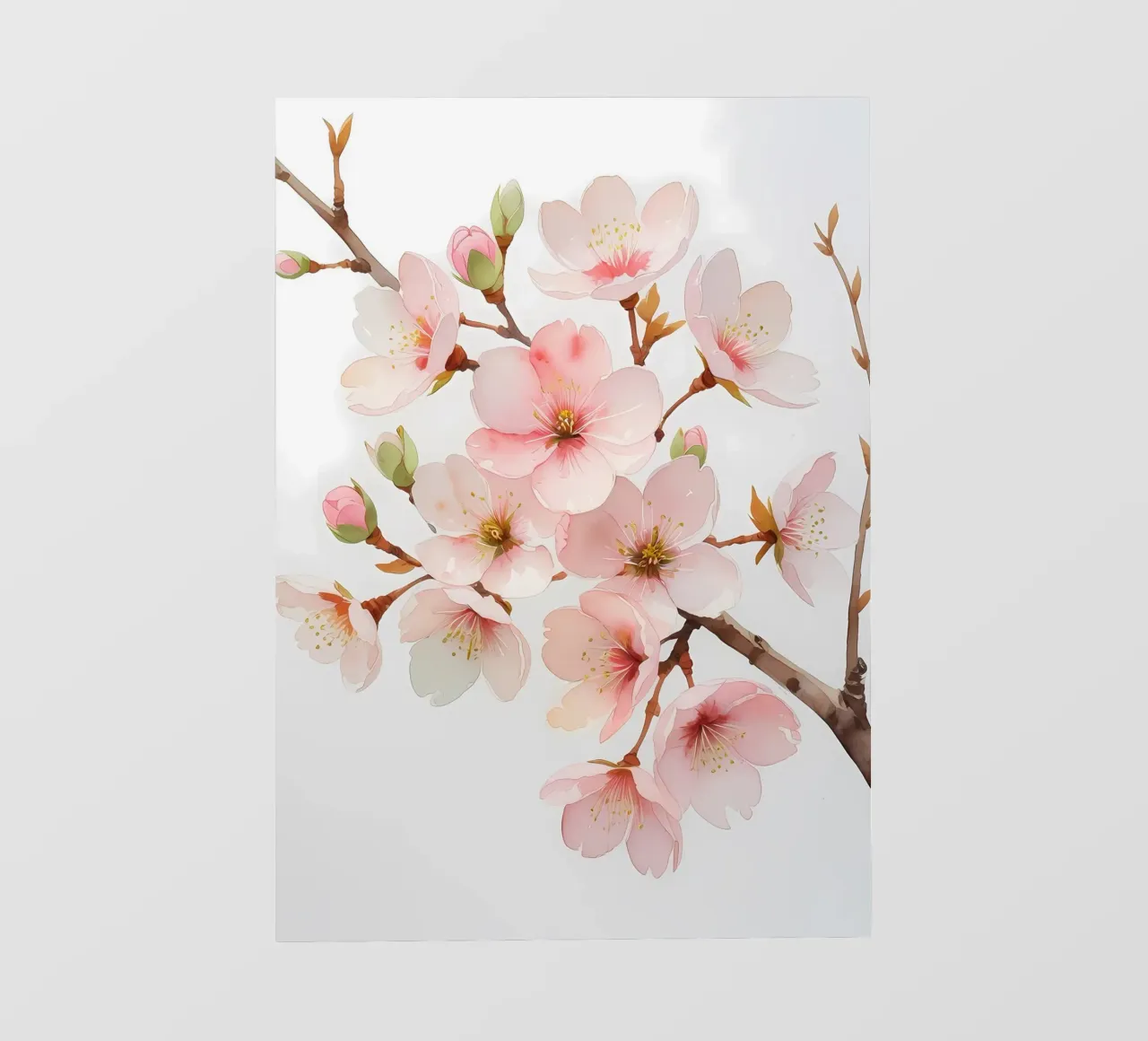 Acquerello sui fiori di ciliegio telo in pvc da Bloom And Brush