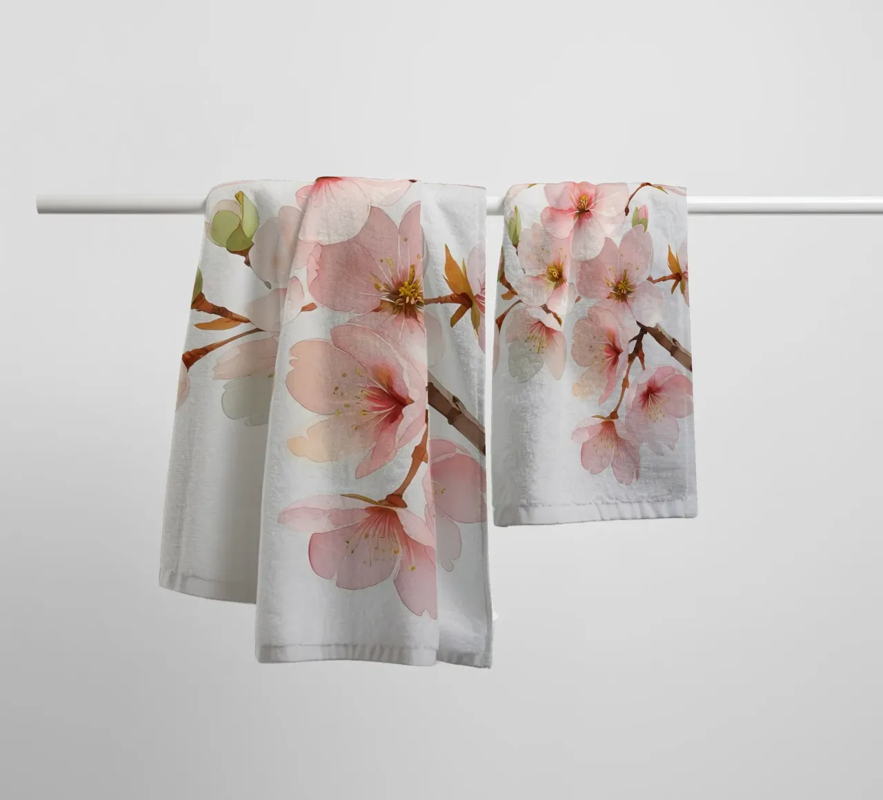 Acquerello sui fiori di ciliegio asciugamano da bagno da Bloom And Brush