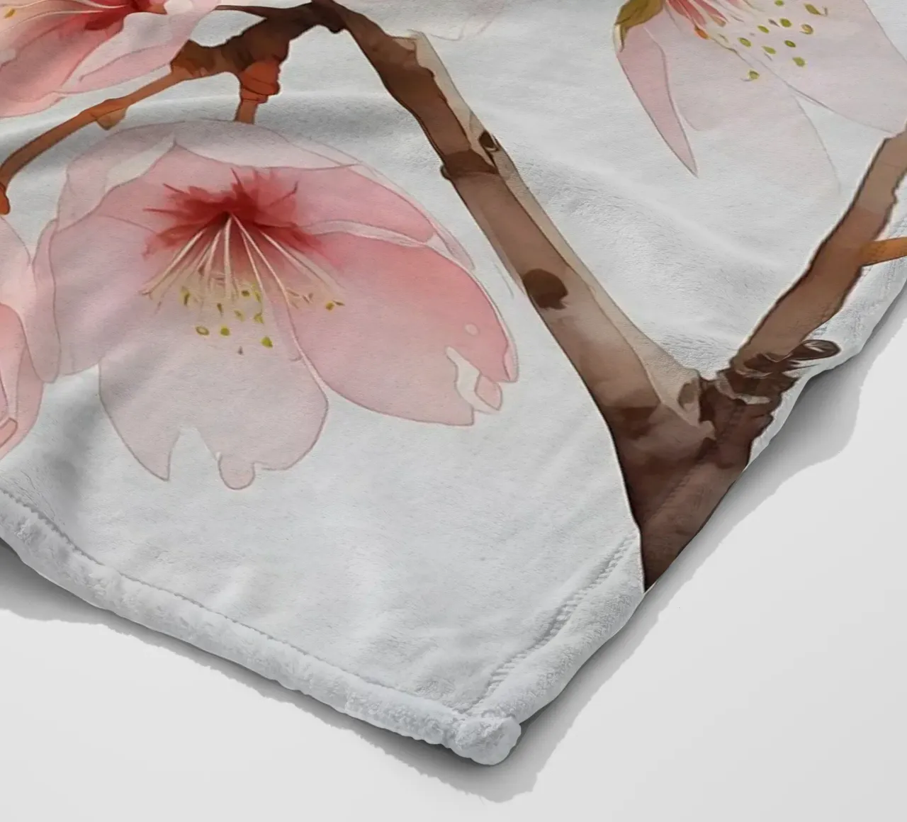 Acquerello sui fiori di ciliegio coperta in pile da Bloom And Brush