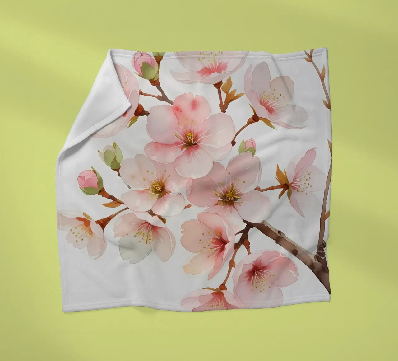 Acquerello sui fiori di ciliegio coperta in pile da Bloom And Brush