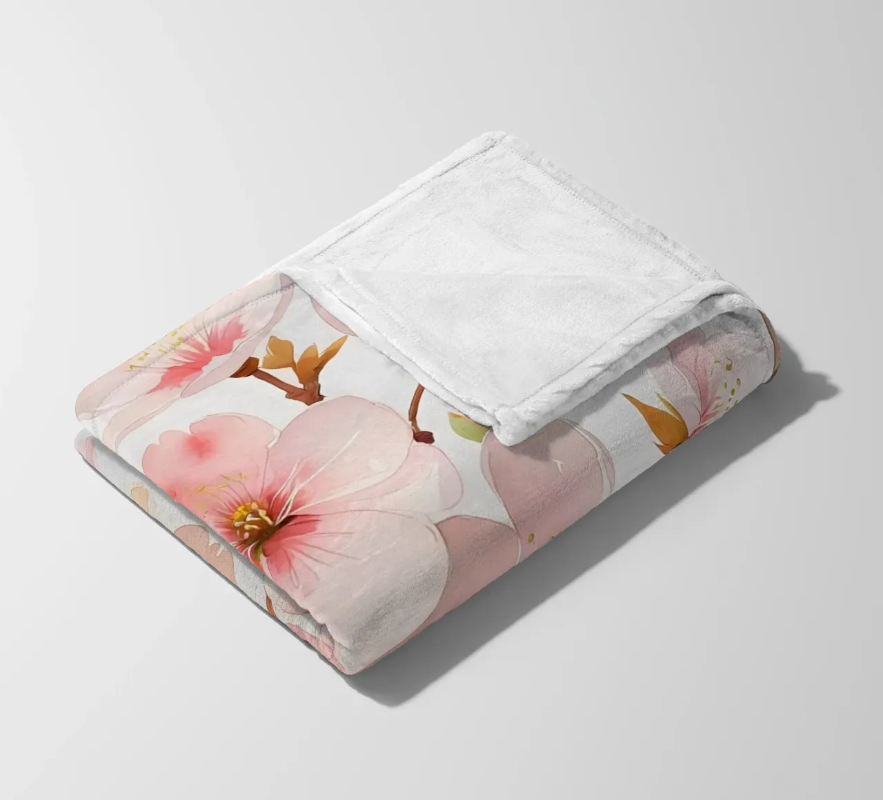 Acquerello sui fiori di ciliegio coperta in pile da Bloom And Brush