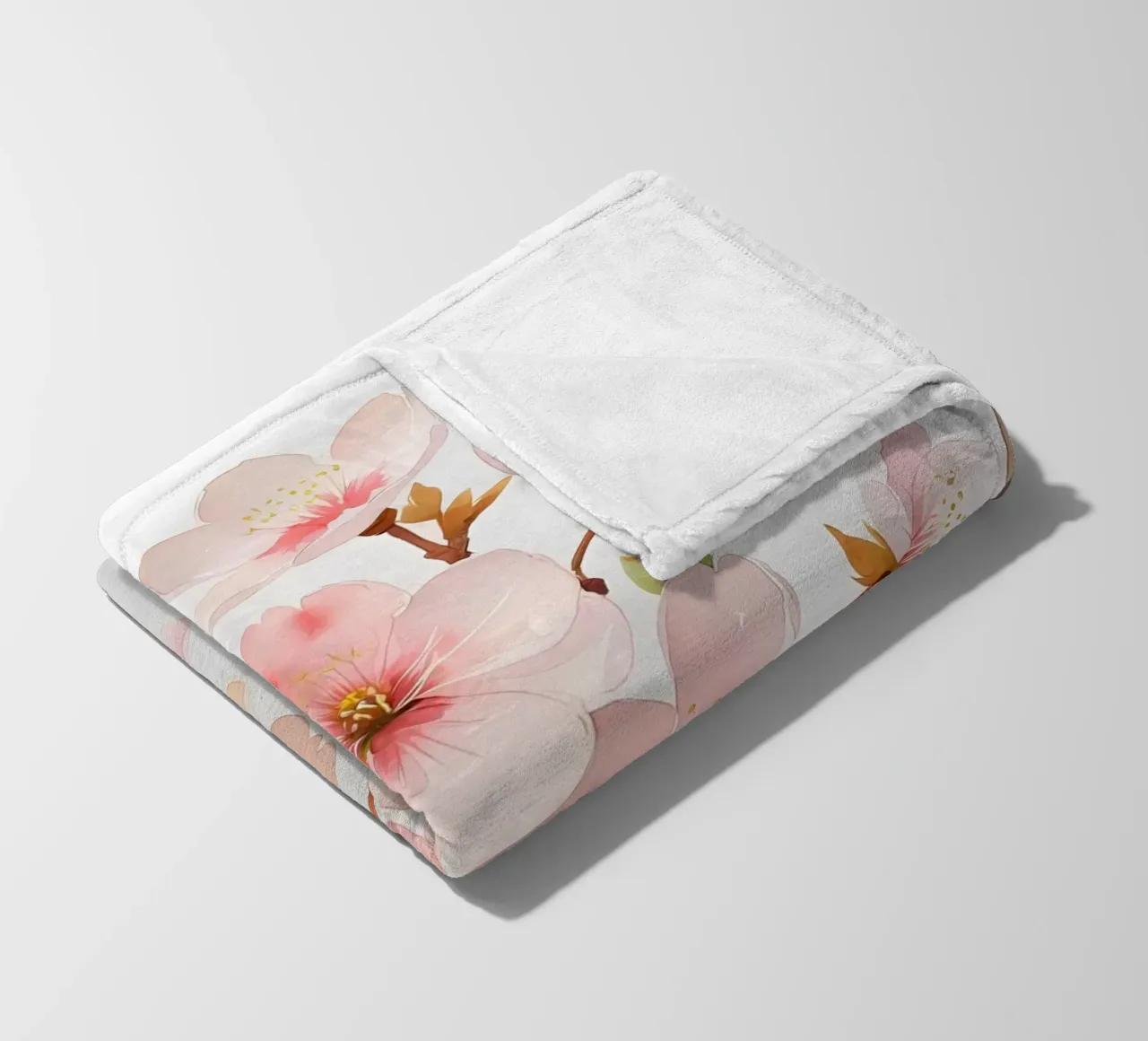 Acquerello sui fiori di ciliegio coperta in pile da Bloom And Brush