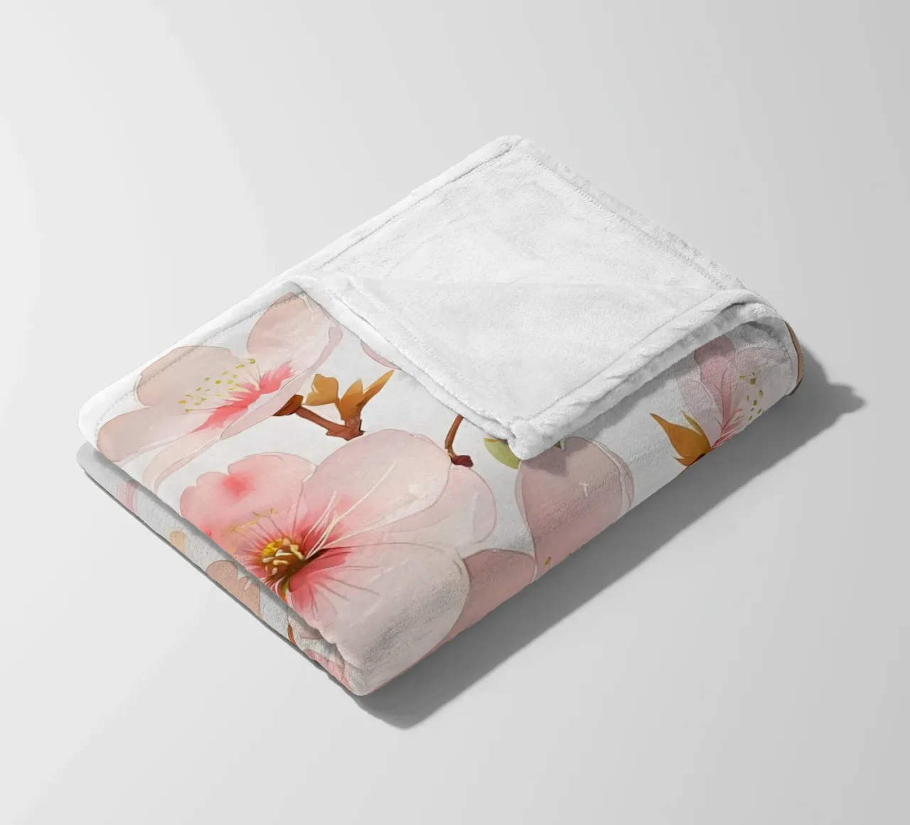 Acquerello sui fiori di ciliegio coperta in pile da Bloom And Brush