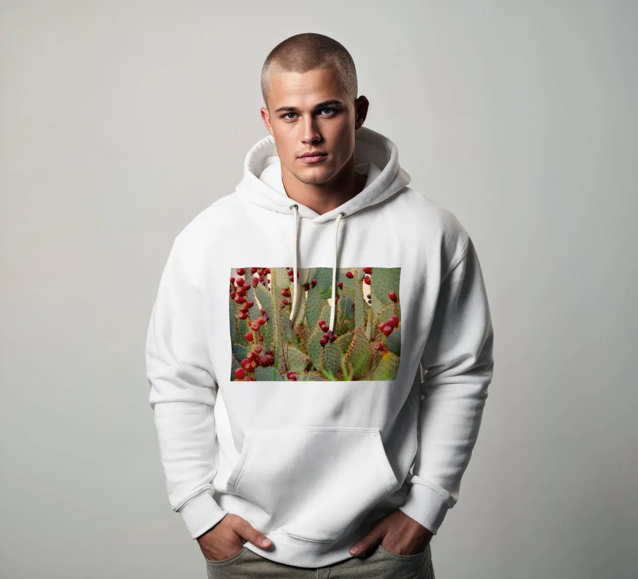 Cactus with prickly pears felpa con cappuccio da Fjöllart