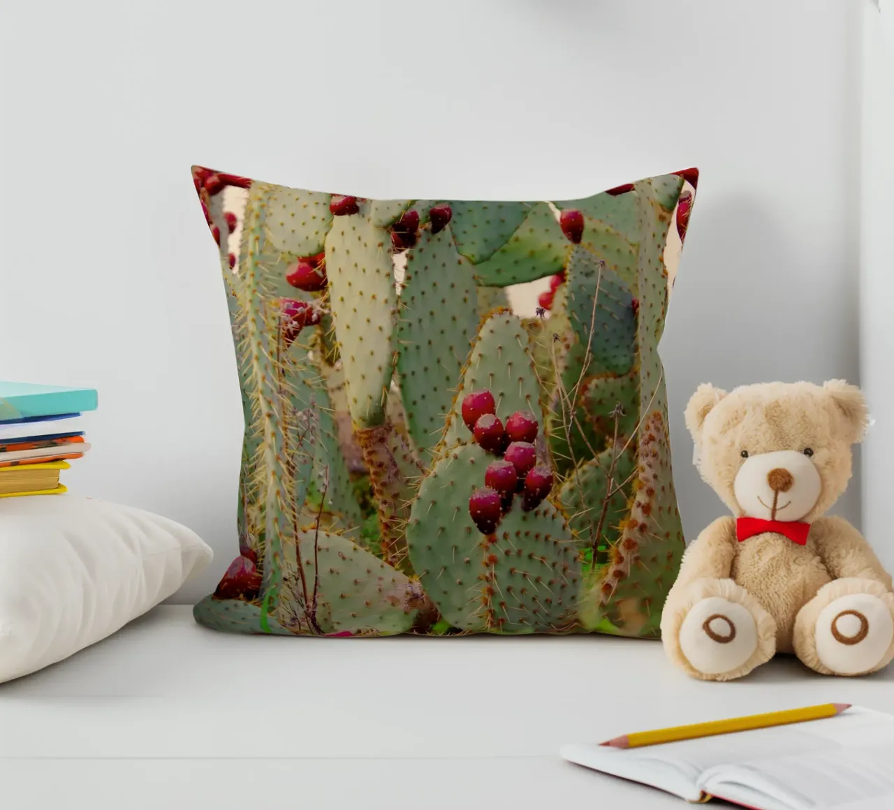 Cactus with prickly pears cuscino da Fjöllart