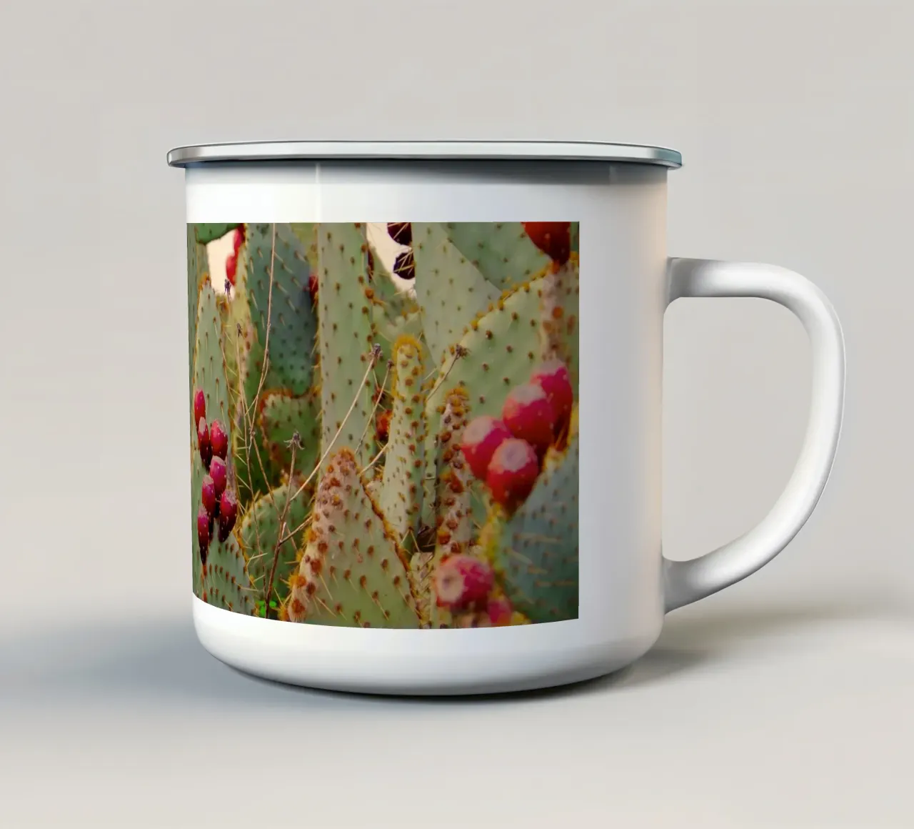 Cactus with prickly pears tazza in smalto da Fjöllart