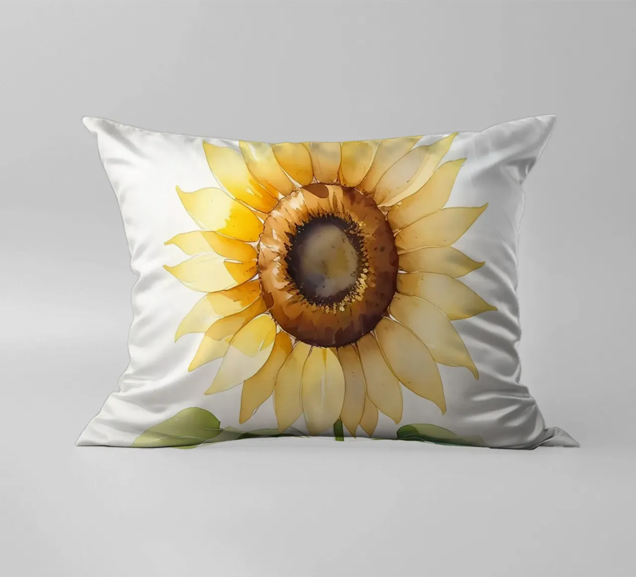 Girasole dipinto ad acquerello cuscino da Bloom And Brush