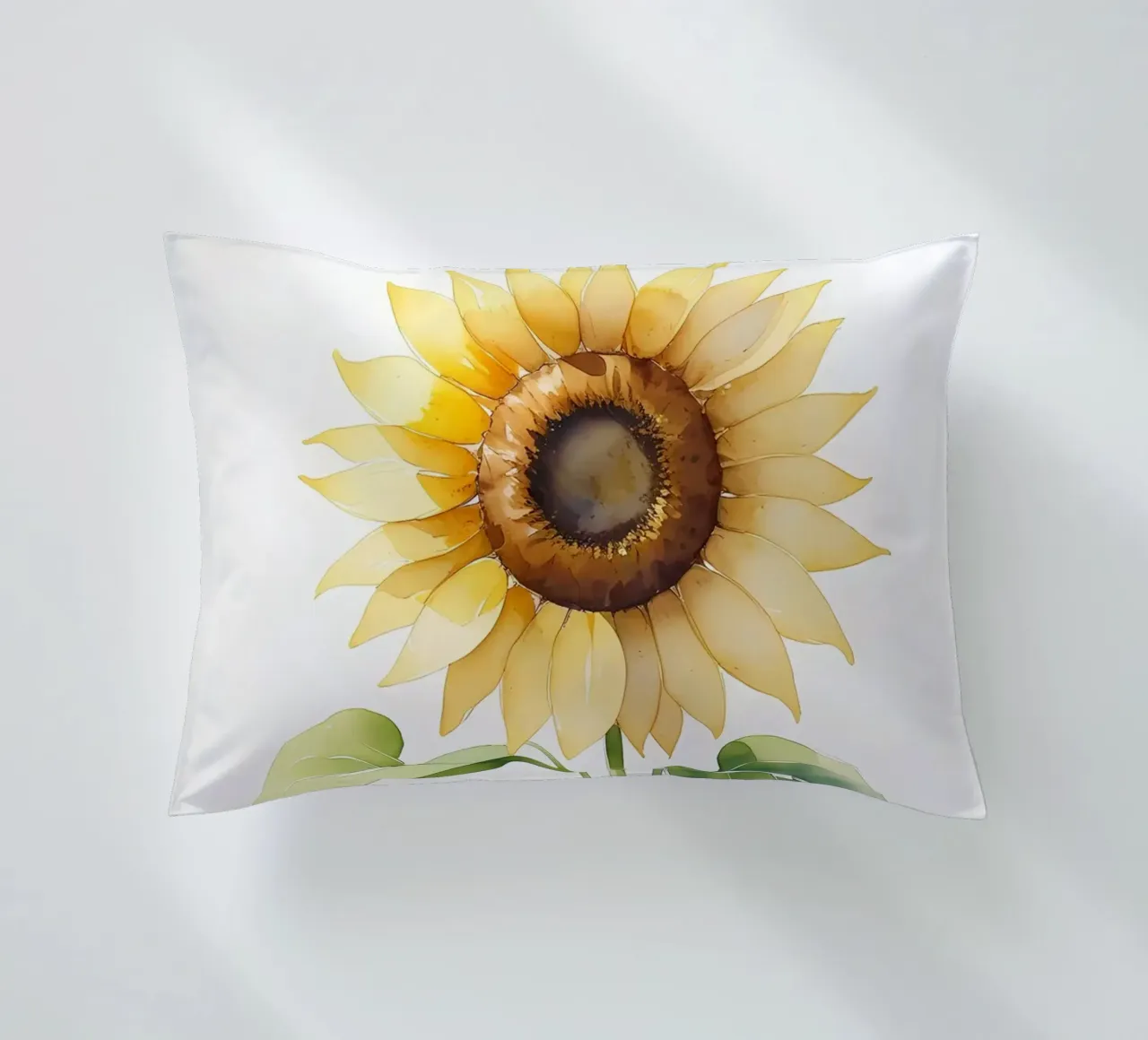 Girasole dipinto ad acquerello cuscino da Bloom And Brush