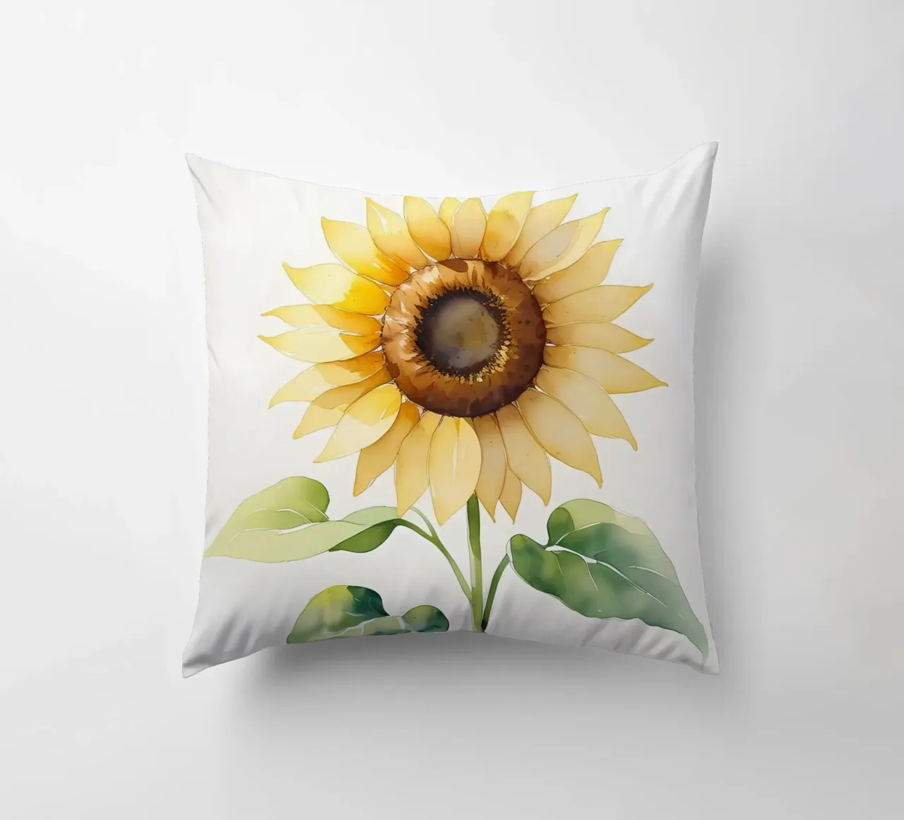 Girasole dipinto ad acquerello cuscino da Bloom And Brush