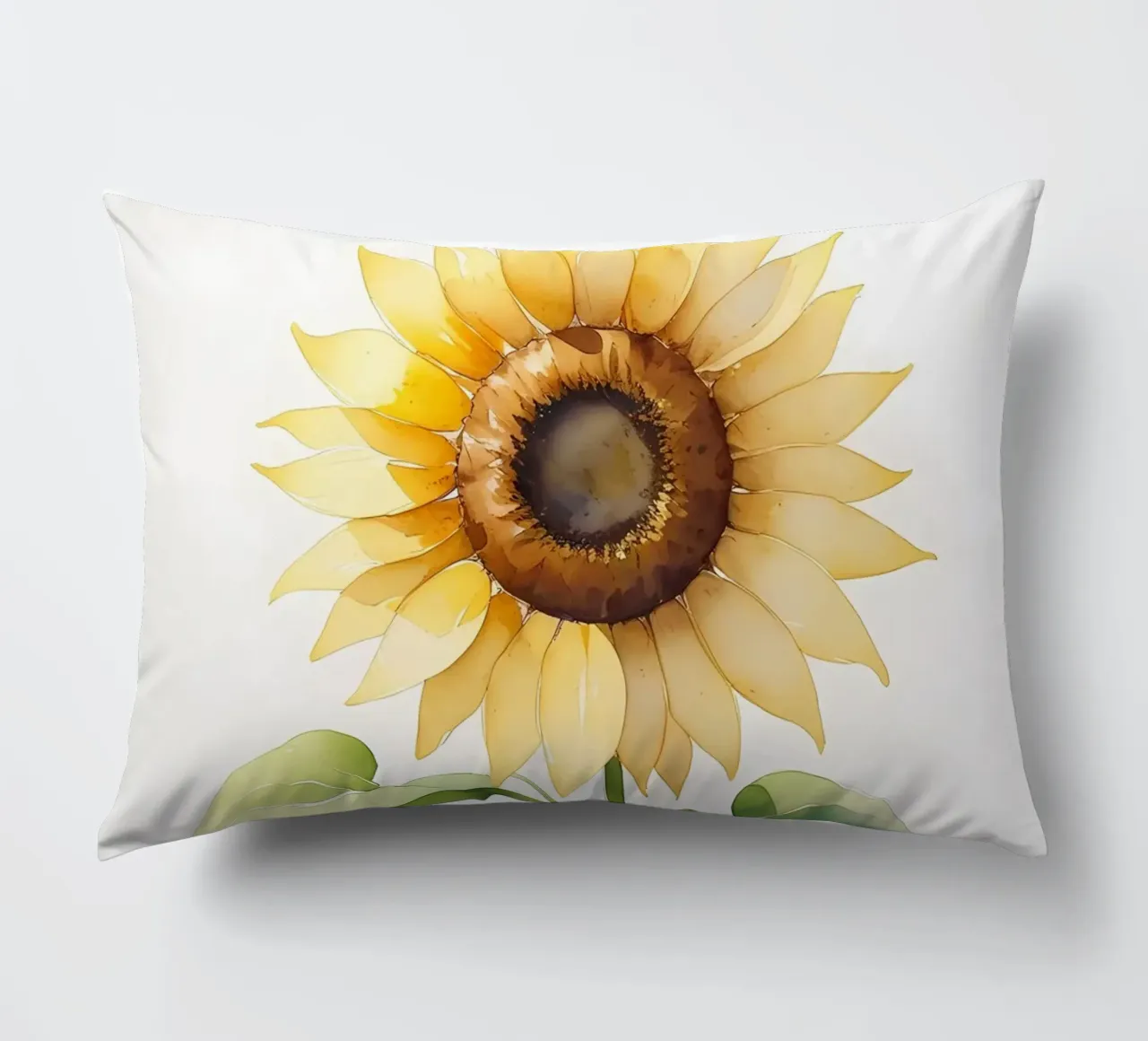 Girasole dipinto ad acquerello cuscino da Bloom And Brush
