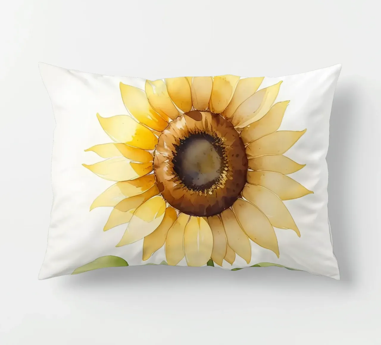 Girasole dipinto ad acquerello cuscino da Bloom And Brush