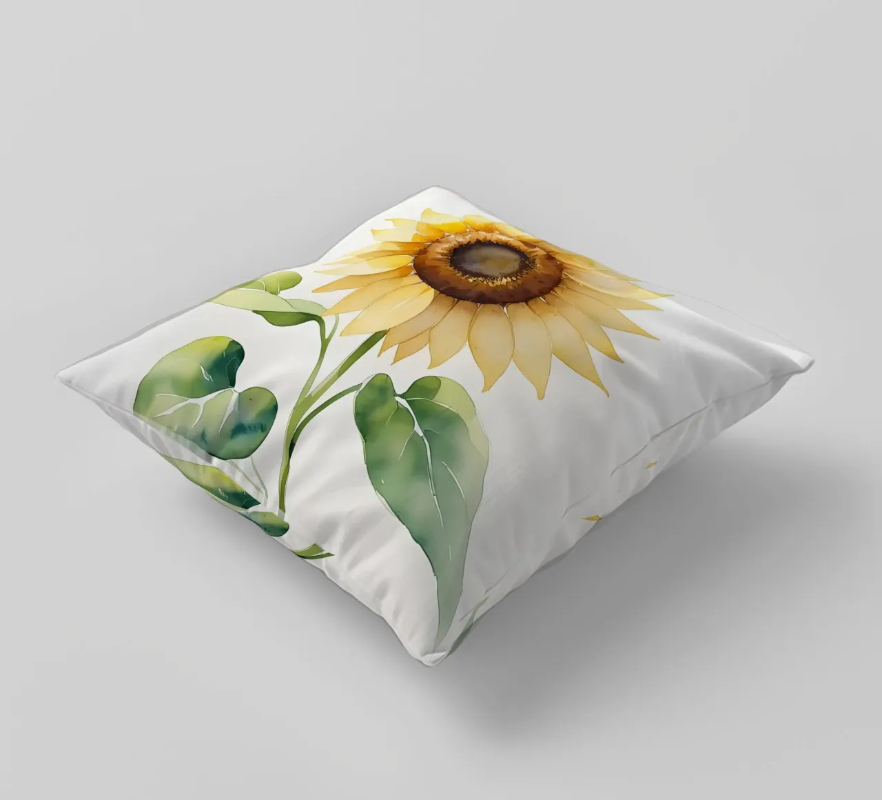 Girasole dipinto ad acquerello cuscino da Bloom And Brush