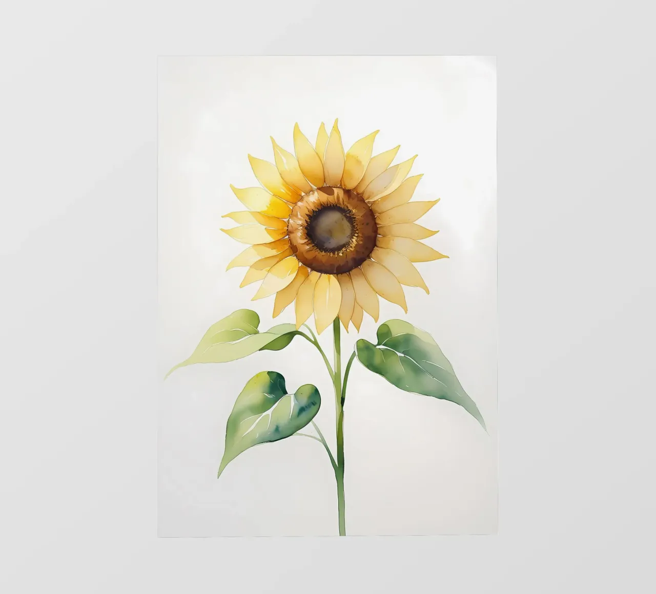 Girasole dipinto ad acquerello telo in pvc da Bloom And Brush