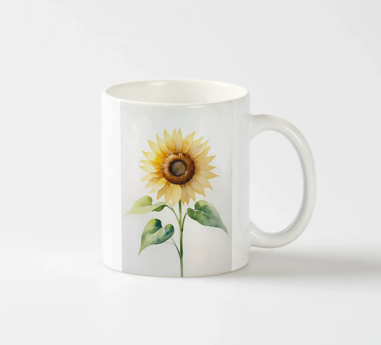 Girasole dipinto ad acquerello tazza in ceramica da Bloom And Brush