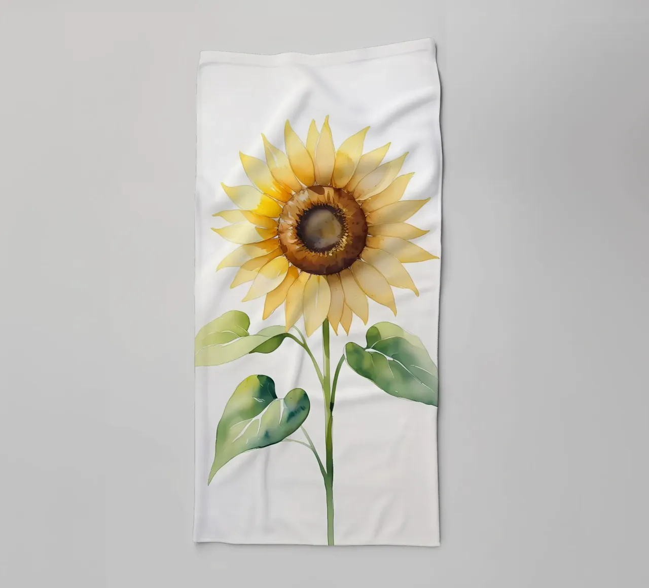 Girasole dipinto ad acquerello asciugamano da bagno da Bloom And Brush