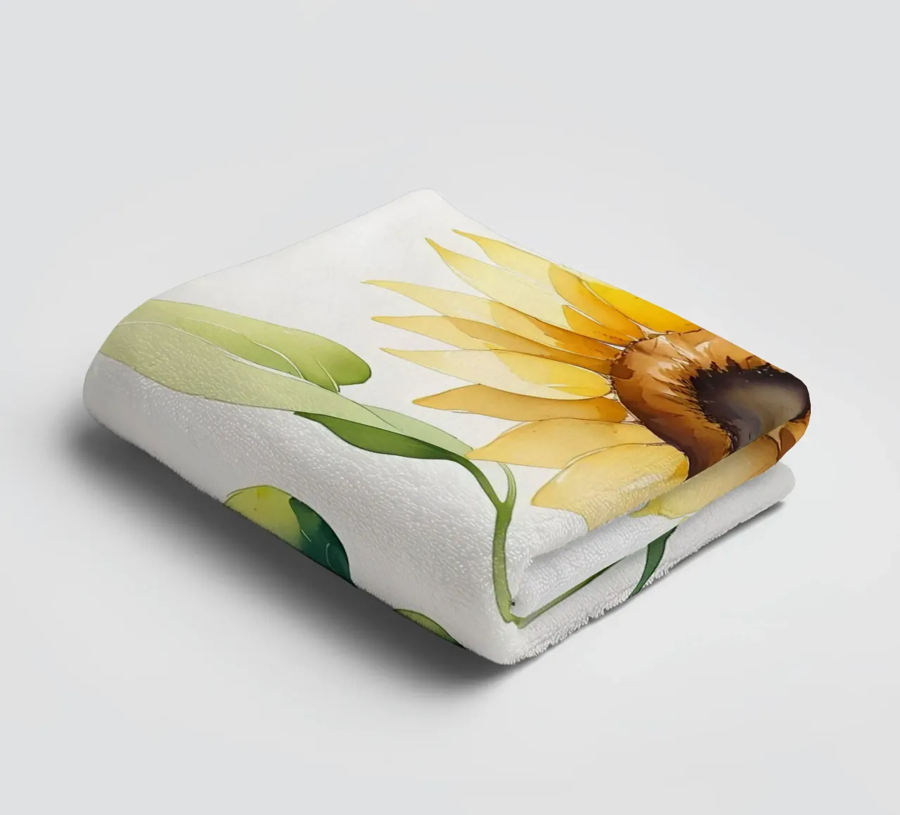 Girasole dipinto ad acquerello asciugamano da bagno da Bloom And Brush