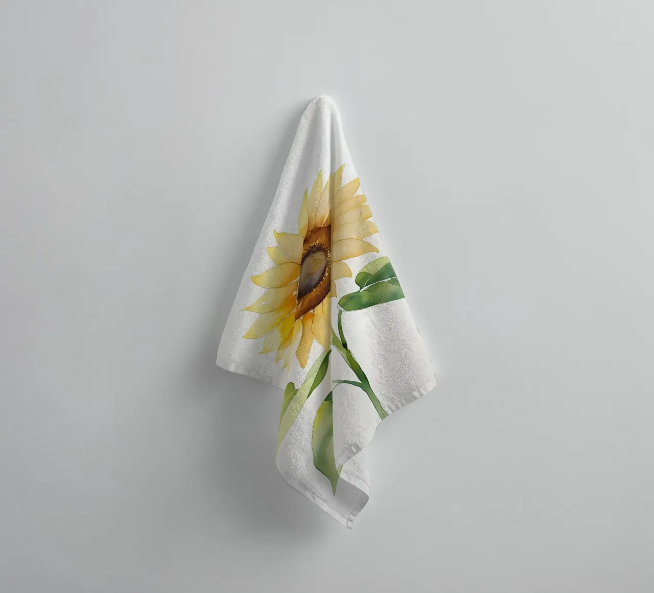 Girasole dipinto ad acquerello asciugamano da bagno da Bloom And Brush