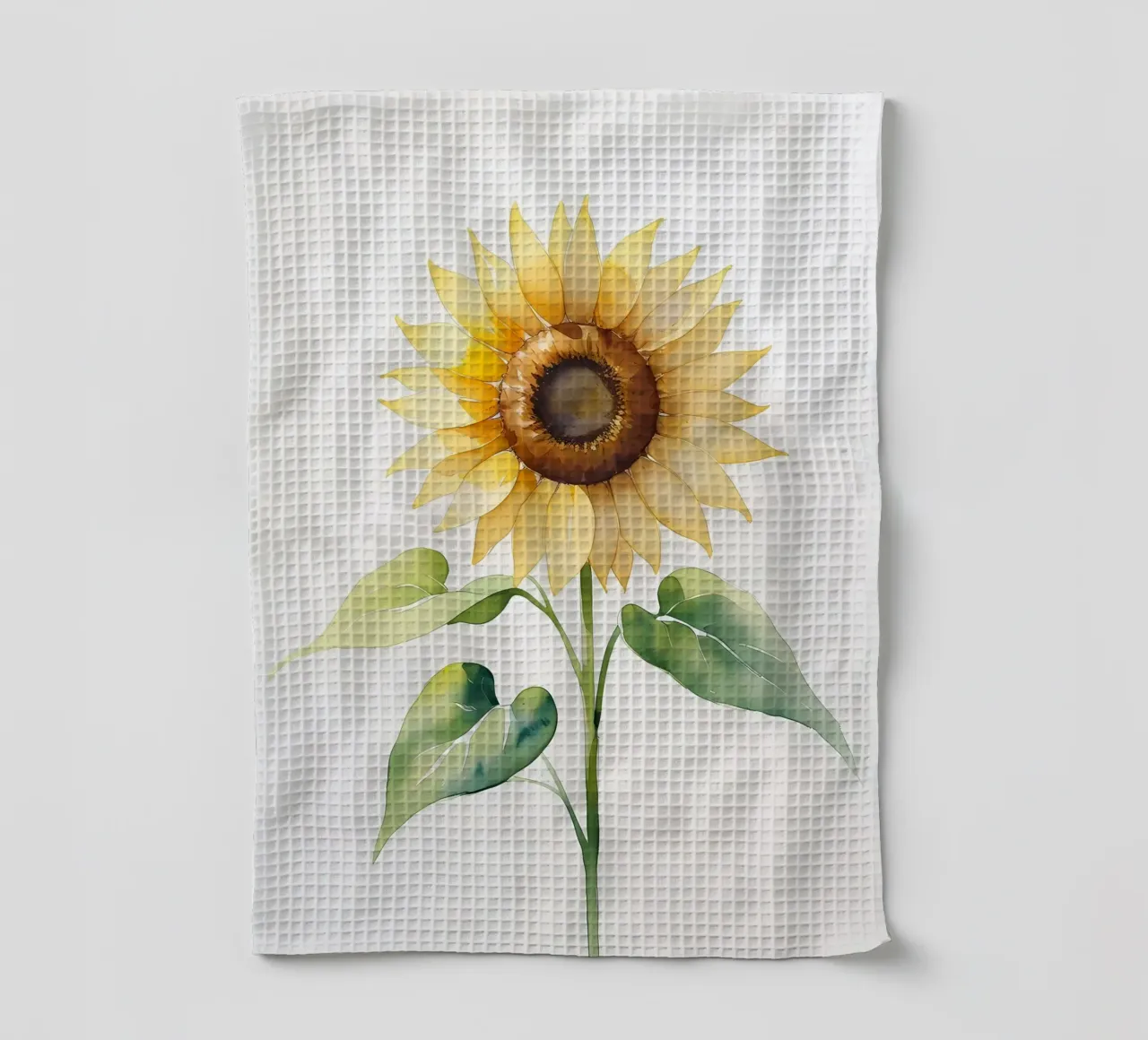 Girasole dipinto ad acquerello canovaccio da cucina da Bloom And Brush