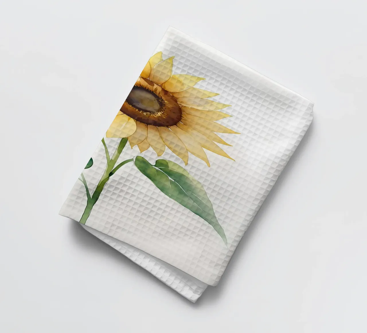 Girasole dipinto ad acquerello canovaccio da cucina da Bloom And Brush