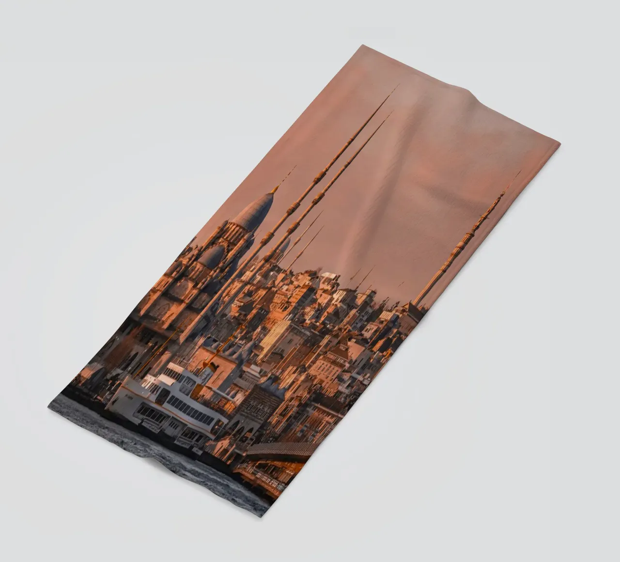 Skyline dell'alba di Istanbul, Turchia telo mare da mbgraphx2