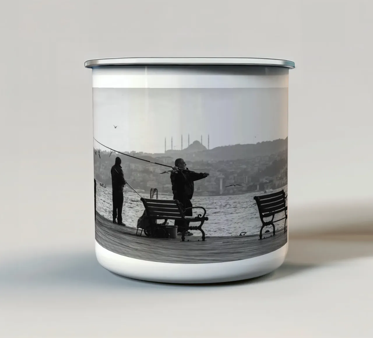 Pescatori a Instanbul, Turchia tazza in smalto da mbgraphx2