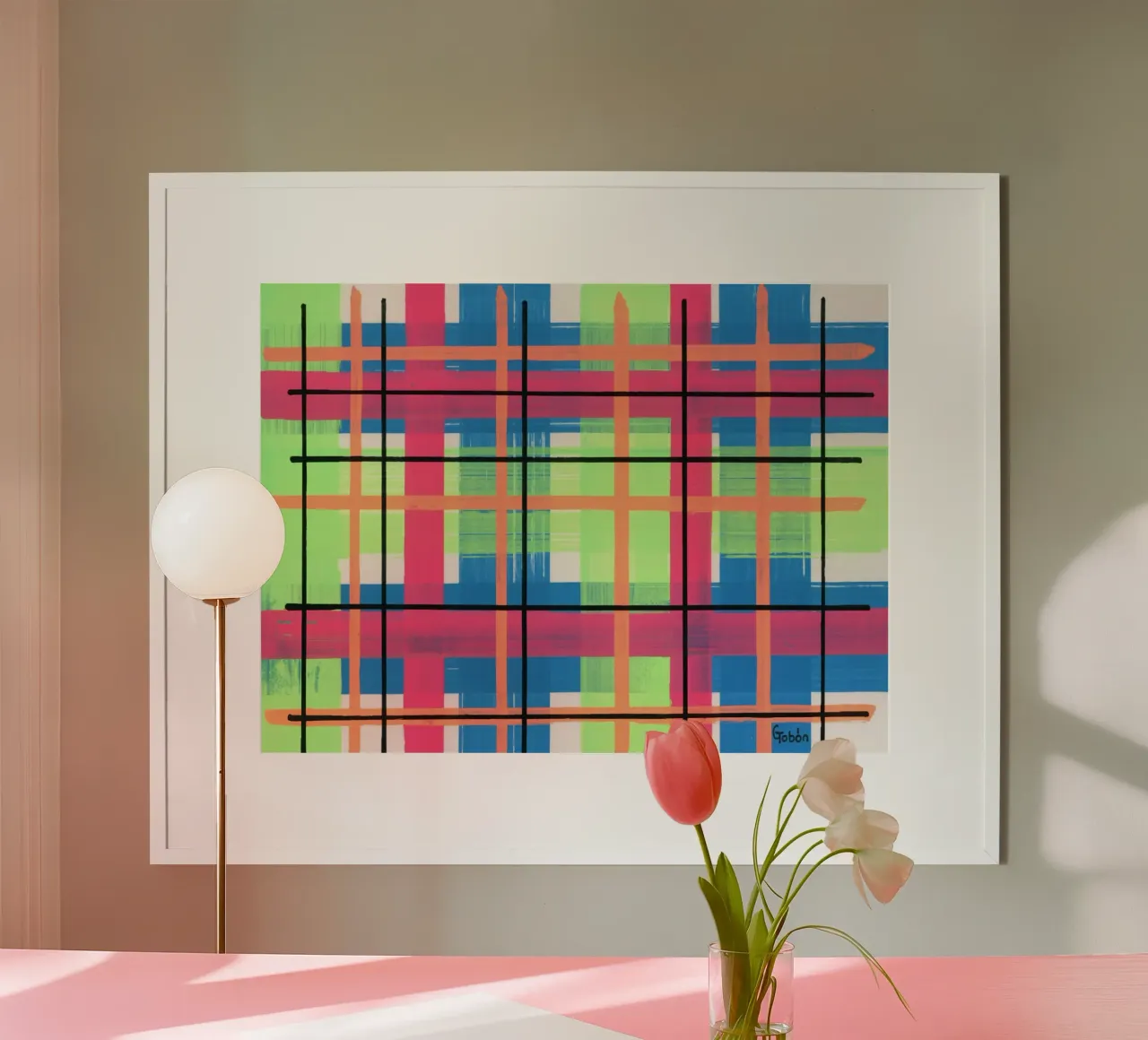 Tartan poster con telaio in legno da gtobonart