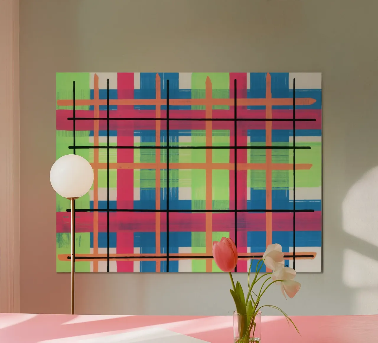 Tartan poster con telaio in legno da gtobonart
