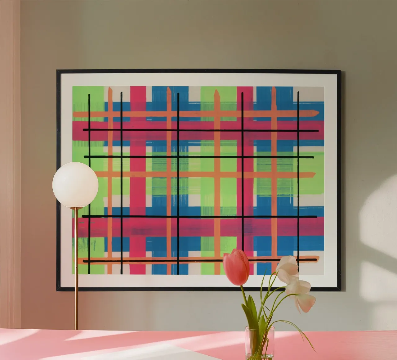 Tartan poster con telaio in legno da gtobonart