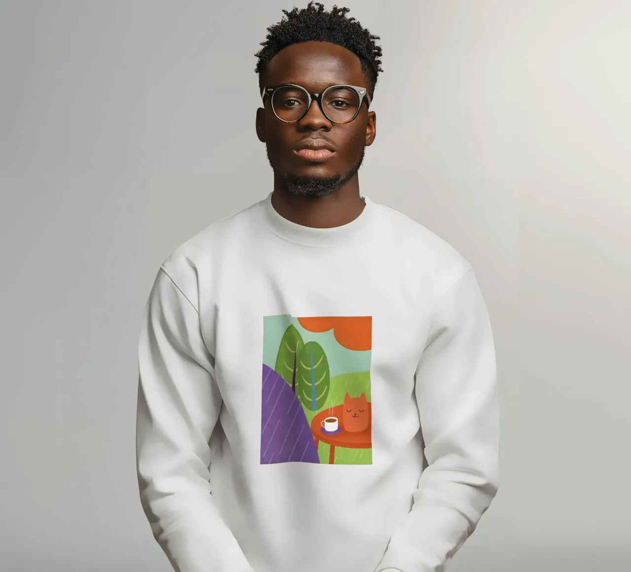 Gatti e caffè sotto la pioggia felpa da LOYAL SHOP