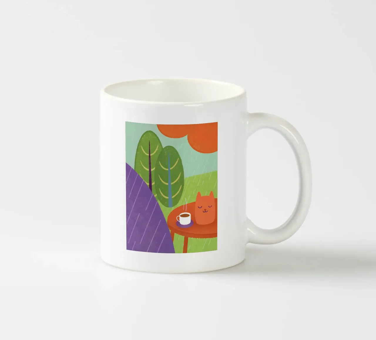 Gatti e caffè sotto la pioggia tazza in ceramica da LOYAL SHOP