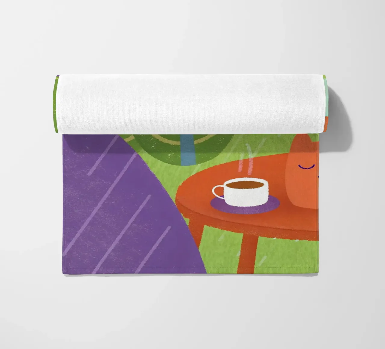 Gatti e caffè sotto la pioggia telo mare da LOYAL SHOP