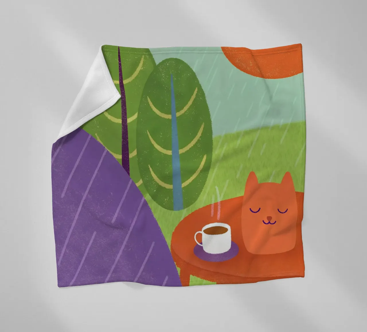 Gatti e caffè sotto la pioggia coperta in pile da LOYAL SHOP