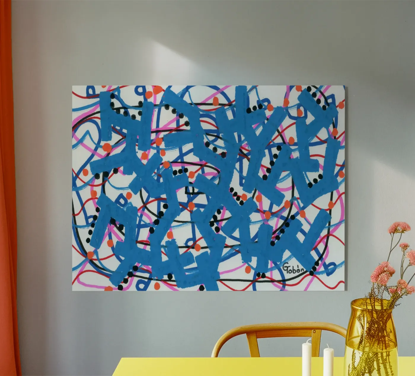 Corail bleu plexiglas de gtobonart