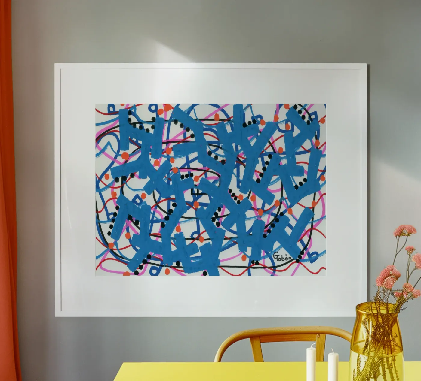 Blauw koraal poster van gtobonart